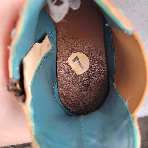 Roan Bed Stu Hostile Chelsea Boots Women 7 Tan Rose Gold Distressed Leather Zip - Picture 8 of 11